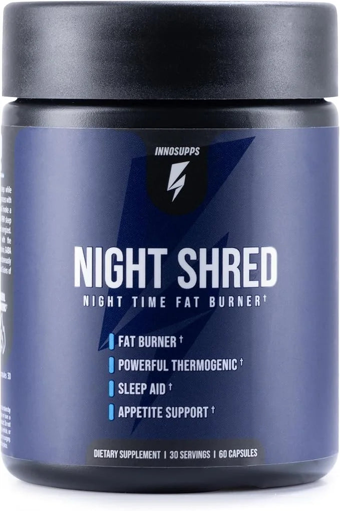 Night Shred Fat Burner and Natural 5-HTP, CLA, (60 Vegetarian