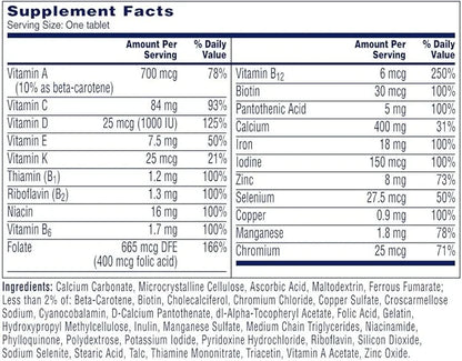 One A Day Women’s Multivitamin, Supplement B12, Biotin, 250 count
