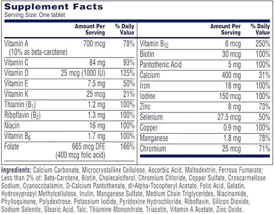 One A Day Women’s Multivitamin, Supplement B12, Biotin, 250 count