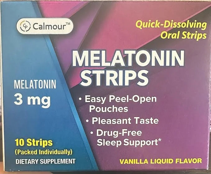 10 Oral Sleep Strips | Quick-Dissolving 3mg Melatonin Strips | Works Faster Than Gummies | Relaxation Sleep Supplements fo...