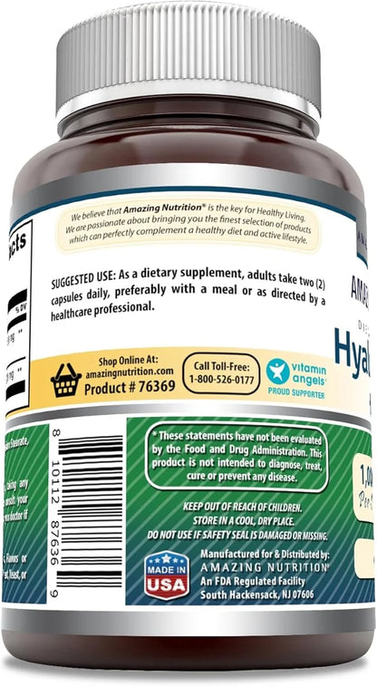 Amazing Formulas Hyaluronic Acid & MSM Supplement | 1000 Mg Per Serving | Capsules | Non-GMO | Gluten Free | Made in USA (...