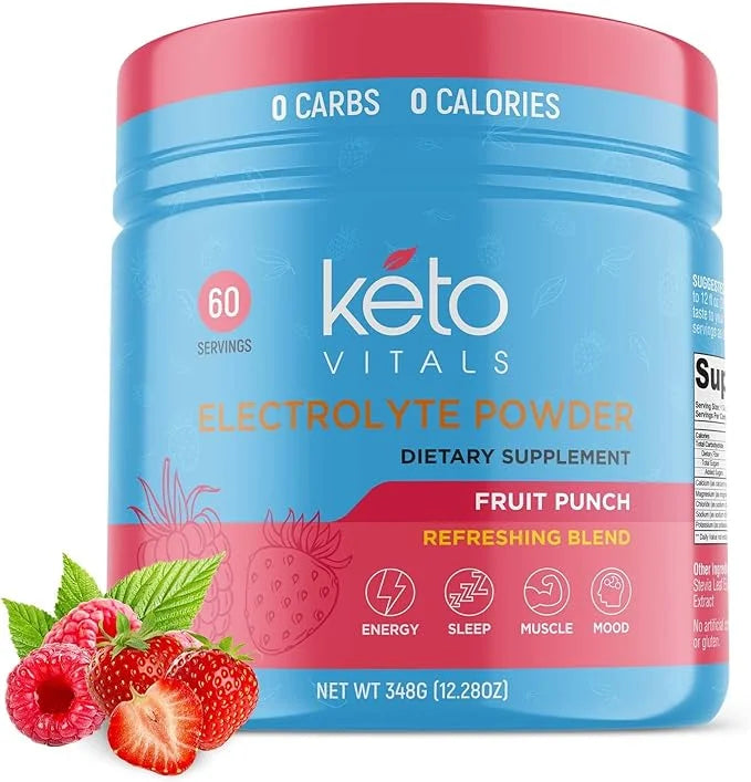 Keto Vitals Keto Electrolytes Powder | Keto-Friendly Electrolytes with Potassium, Magnesium, Sodium, Calcium | Keto Electr...