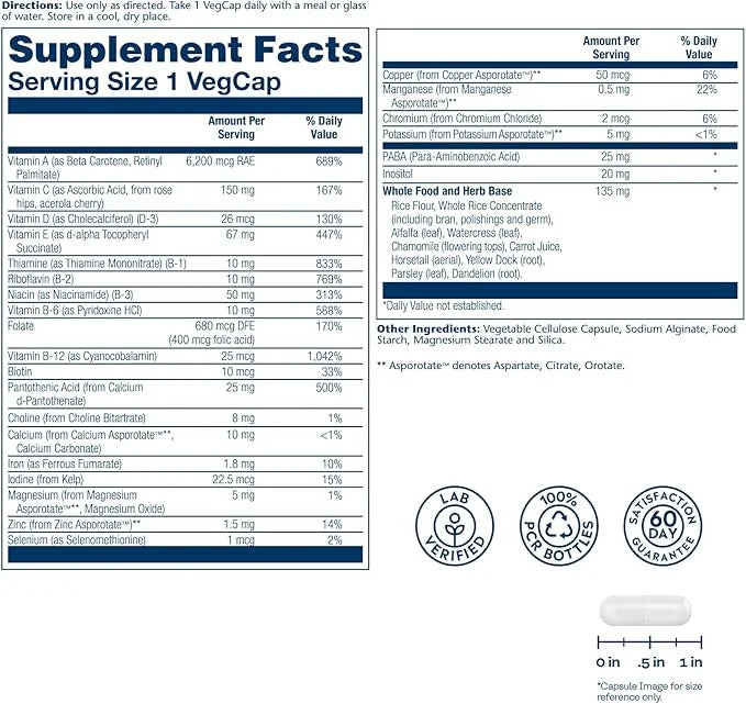 SOLARAY Once Daily High Energy Multivitamin, 30 Servings, 30 VegCaps