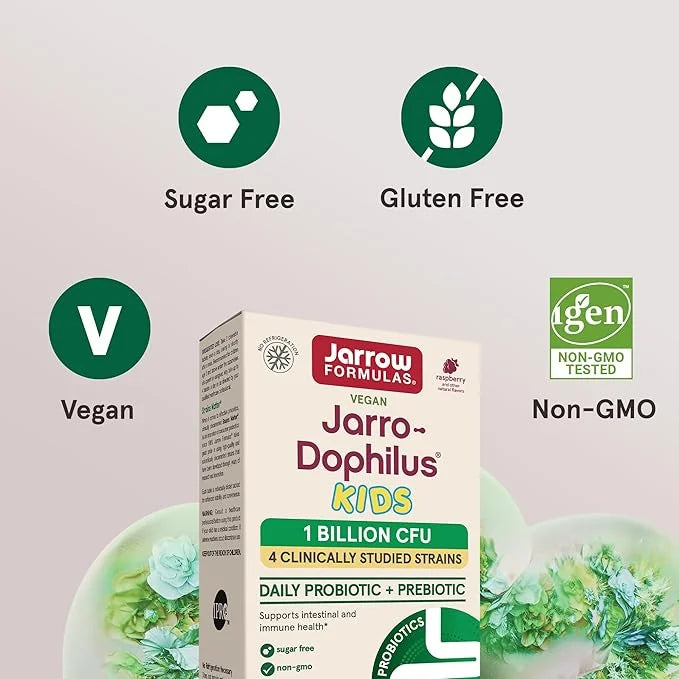 Jarrow Formulas Jarro-Dophilus Kids Probiotics and 1 Billion 60 Sugar-Free 30 Day