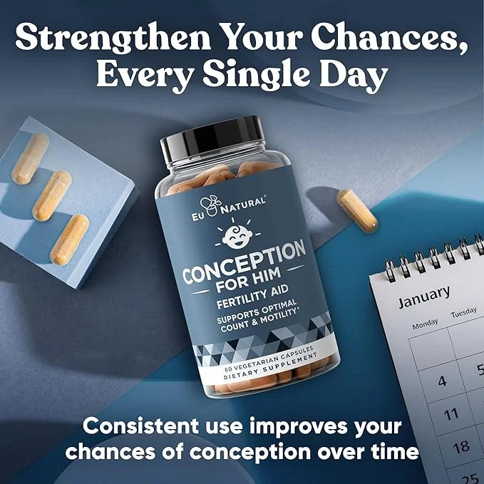 Conception For Him – Fertility Supplements for Men, Male Fertility Support & Prenatal – Optimal Sperm Count, Motility Stre...