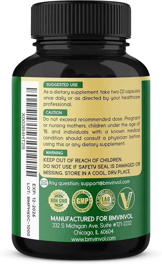 BMVINVOL Psyllium Husk Fiber Supplement t 60 Capsules