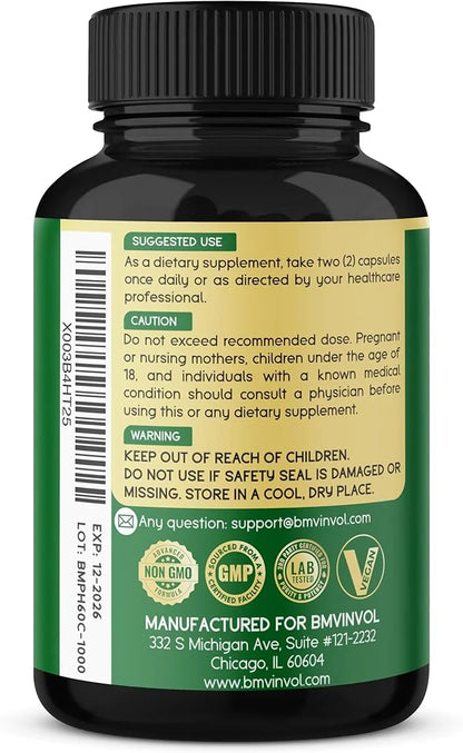 BMVINVOL Psyllium Husk Fiber Supplement t 60 Capsules