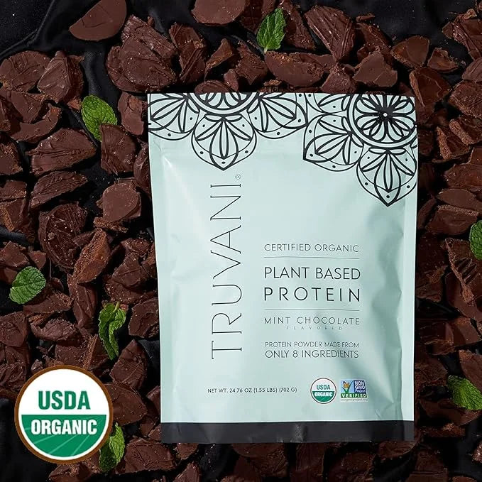 Truvani Vegan Pea Protein Powder | Mint Chocolate | 20g Organic Plant Based Protein | 1 Serving | Keto | Gluten & Dairy Fr...