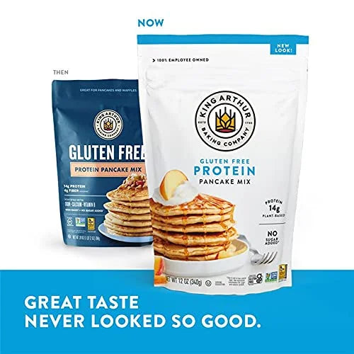 King Arthur Flour Gluten Free Protein Pancake Mix, Non-GMO Project Verified, No Sugar Added, Non-Dairy, 12 Oz - Product Image