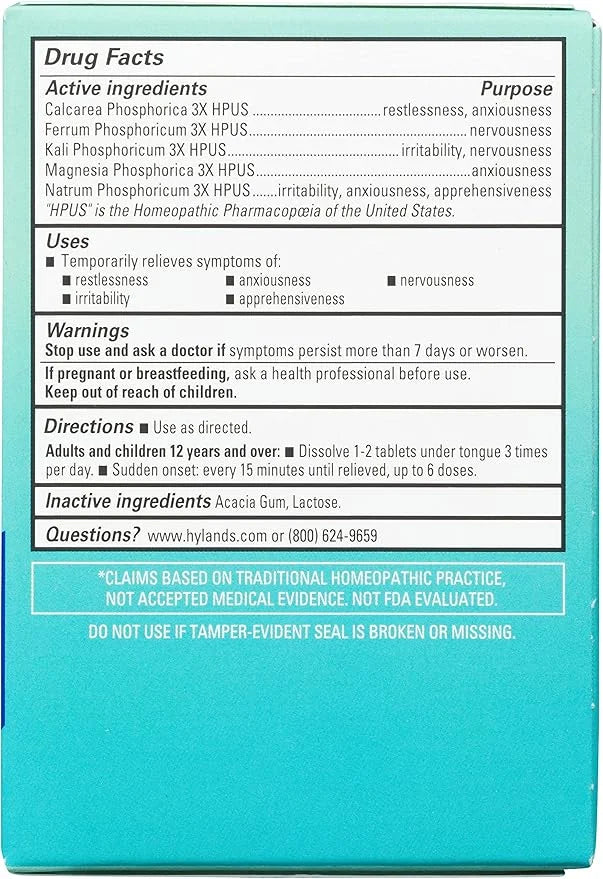 Hyland's Calm Tablets, Stress Relief Supplement, Natural Relief Of Anxiousness, Nervousness, And Irritability, 50 Count (P...