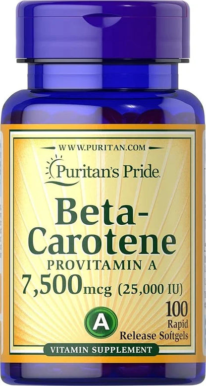 Puritan's Pride Beta Carotene for Immune 100 Softgels