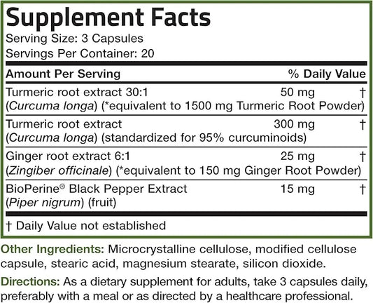 Bronson Turmeric + Ginger Extra Strength 60 Vegetarian