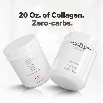 Codeage Multi Collagen Protein Powder Peptides, 2-Month Supply, Hydrolyzed, Type I, II, III, V, X Grass Fed All in One Sup...