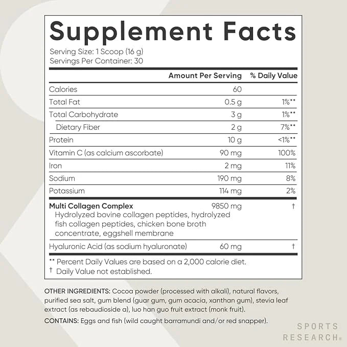 Sports Research Multi Collagen Protein Powder 5 Types 30 Servings
