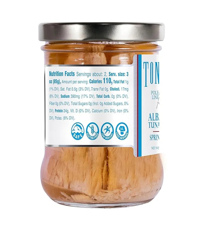 Tonnino Albacore Tuna in Water 6.3 oz - Premium 6-Pack Omega-3 Rich, High Protein, Gluten-Free, Ready-to-Eat Tuna Packets ...