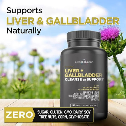 Livingood Daily Intestinal Cleanse, para & Candi Cleanser or Support (56 Vegetarian Capsules) - Support Heart, Skin, & Gut...