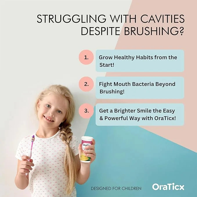 Kids Dental Probiotics for Anti-Cavity + Healthy Teeth and Gums, 8 Billion CFU Probiotics for Oral Health, Sugar Free Yogu...