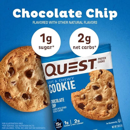 Quest Nutrition Chocolate Chip Protein Cookie; Keto Friendly; High Protein; Low Carb; 12 Count - Product Image