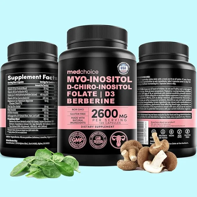 4-in-1 Inositol Supplement & Hormone Support for Women - 40:1 Myo-Inositol and D-Chiro Inositol Ovarian Support Capsules f...
