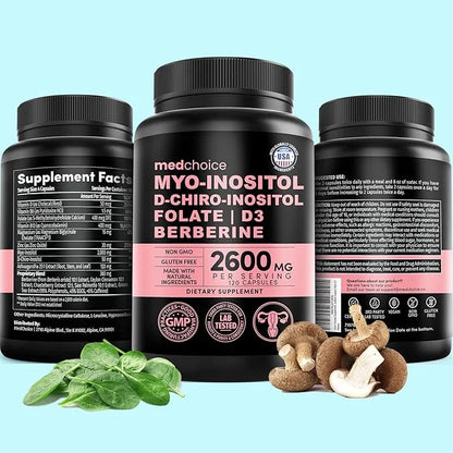 4-in-1 Inositol Supplement & Hormone Support for Women - 40:1 Myo-Inositol and D-Chiro Inositol Ovarian Support Capsules f...