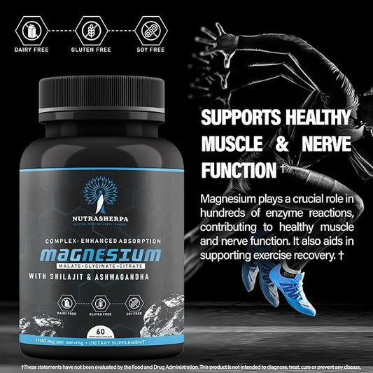 Magnesium Complex with Shilajit and Ashwagandha, 300mg Triple