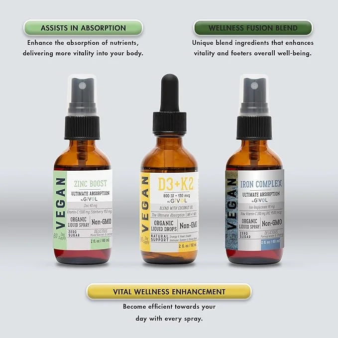 Bone Support Bundle Liquid Spray D3 & K2 - 2 Fl (360 Days