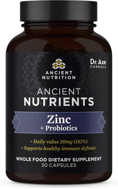 Probiotics and Zinc Supplement by Ancient 30 Count