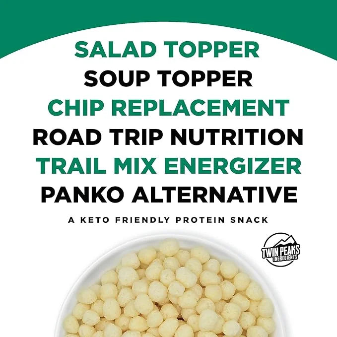 Twin Peaks Low Carb, Keto Friendly Protein Puffs, Sour Cream & Onion (300g, 21g Protein, 2g Carbs) - Product Image