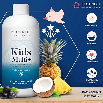 Best Nest Wellness Kids Liquid Multivitamin: B12, Gluten-Free, 16oz