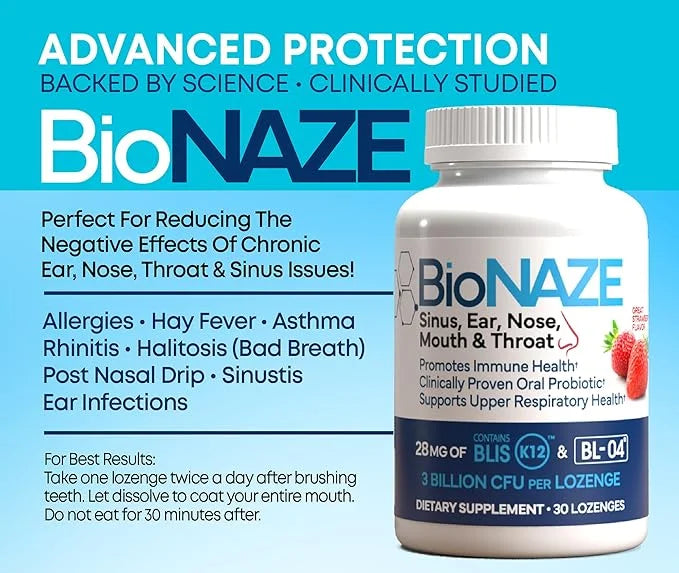 Oral Probiotic K12 & BL-04 for Sinus, Tonsil Stones, Bad Breath, Post Nasal Drip, Throat, Mouth, Teeth & Gut - Improve Ora...