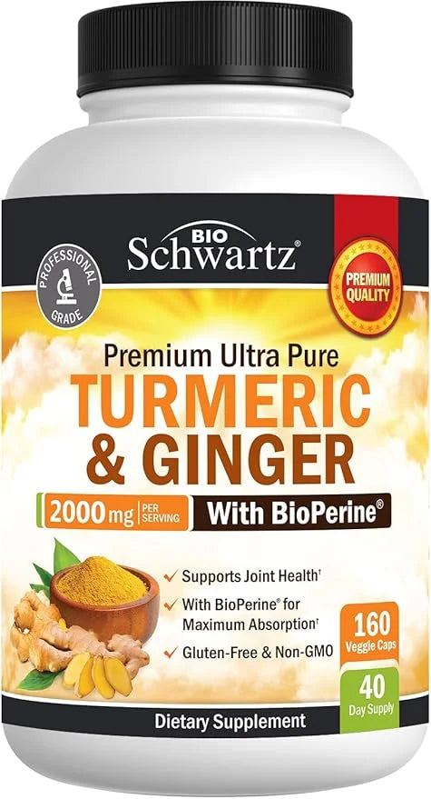 Turmeric Curcumin and Ginger 2000mg 95% Standardized 160 Capsules