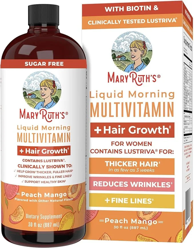 MaryRuth's Liquid Multivitamin + Lustriva® Hair Growth 10000mcg | 18+ | 30 Fl