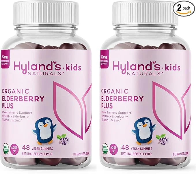 Hyland's Naturals Kids Organic Elderberry Plus 48 Vegan (2 Pack)