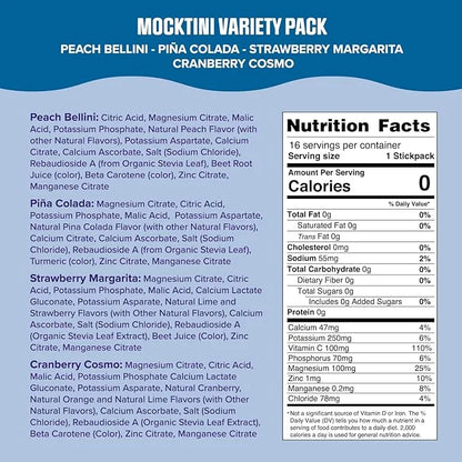 Ultima Replenisher Daily Electrolyte Powder Drink Mix – Mocktini Variety, 16 Stickpacks – Hydration Packets with 6 Key Ele...