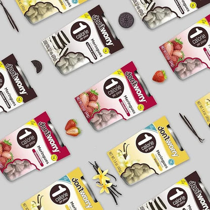Don't Worry Meringue Cookies Keto Friendly - Cookies & Cream, Only 1 Calorie per piece!, Healthy Candy, Gluten Free Cookie...