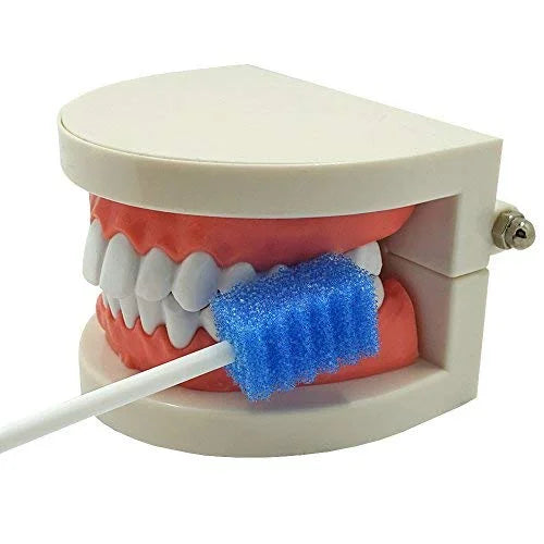 Oral Care Swabs Disposable- Blue 100 Counts - Product Image