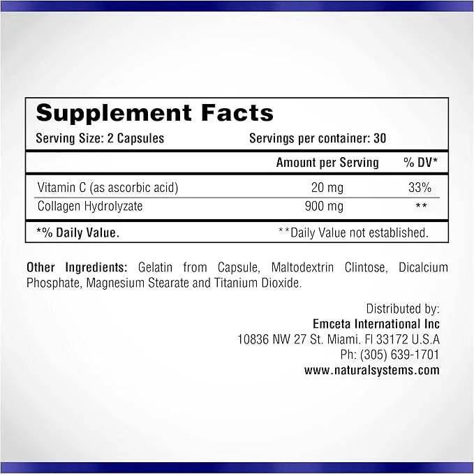 Collagen Plus Vitamin C by Natural 60 Capsules