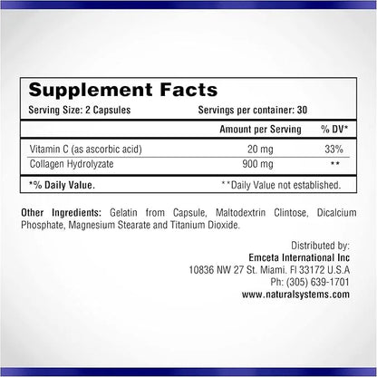 Collagen Plus Vitamin C by Natural 60 Capsules