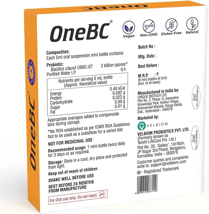 One Bc Probiotic Supplement to Alleviate 6 X 5Ml Mini