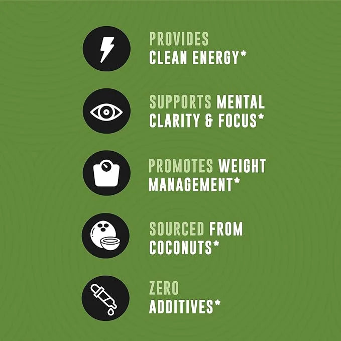 100% Coconut MCT Oil Liquid - MCT Oil C8 C10 for Sustained Mental Energy & Focus Support Great for Smoothies Salads Coffee...