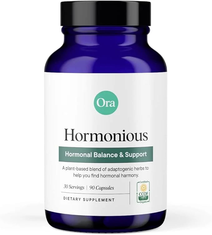 Ora Organic Natural Hormone Balance Supplement & Hormonal Acne Relief for Women - Support Skin, Mood, Energy, PMS & Menopa...