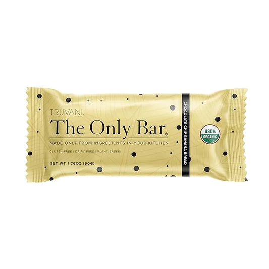 Truvani Plant Based Snack Bars | Chocolate Chip Banana Bread 1 Pack | 5g Protein | USDA Organic and Vegan | The Only Bar |...