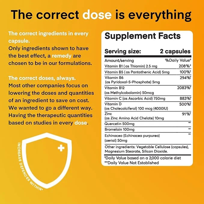 A Dose of Immunity Quercetin 500mg Quercetin 7 in 1 Immune 180 Count
