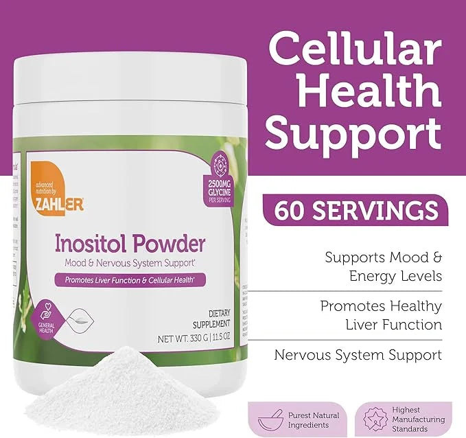 Zahler Inositol & Glycine Supplement Powder - Mood & Nervous System Support Supplements for Women - Hormone Balance & Heal...