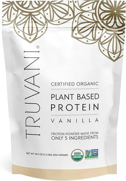 Truvani Vegan Pea Protein Powder | Vanilla | 20g Organic Plant Based Protein | 18 Servings | Keto | Gluten & Dairy Free | ...