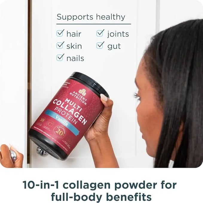 Ancient Nutrition Collagen Powder Protein with Probiotics, Multi Collagen Protein with Vitamin C, Hydrolyzed Collagen Pept...