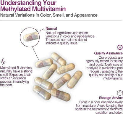 Just One Daily Methylated Multivitamin 60 Caps B12, Methylfolate 2 Months