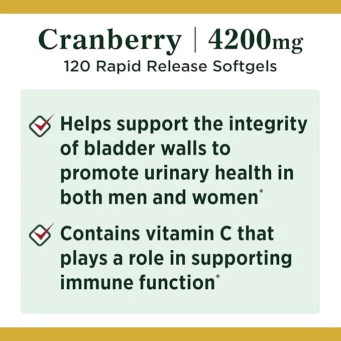 Cranberry Pills & Vitamin C by 4200mg, 120 120 Softgels, 3 pack