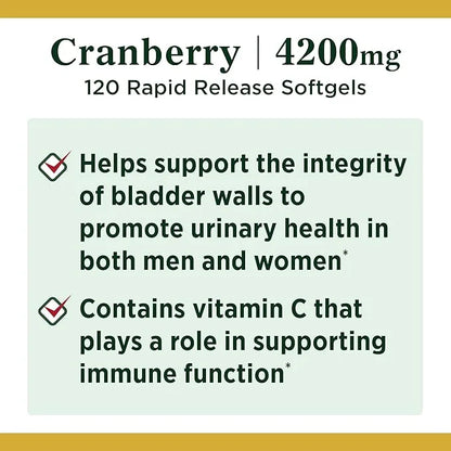 Cranberry Pills & Vitamin C by 4200mg, 120 120 Softgels, 3 pack
