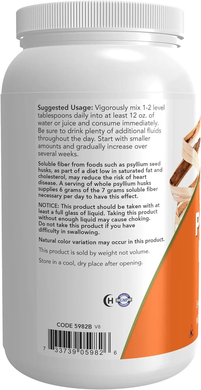 NOW Supplements, Whole Psyllium Husks, Non-GMO 24-Ounce